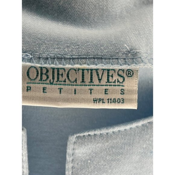 Objectives, petite light blue tee short sleeves round next stretch no size tag ( - Picture 7 of 7